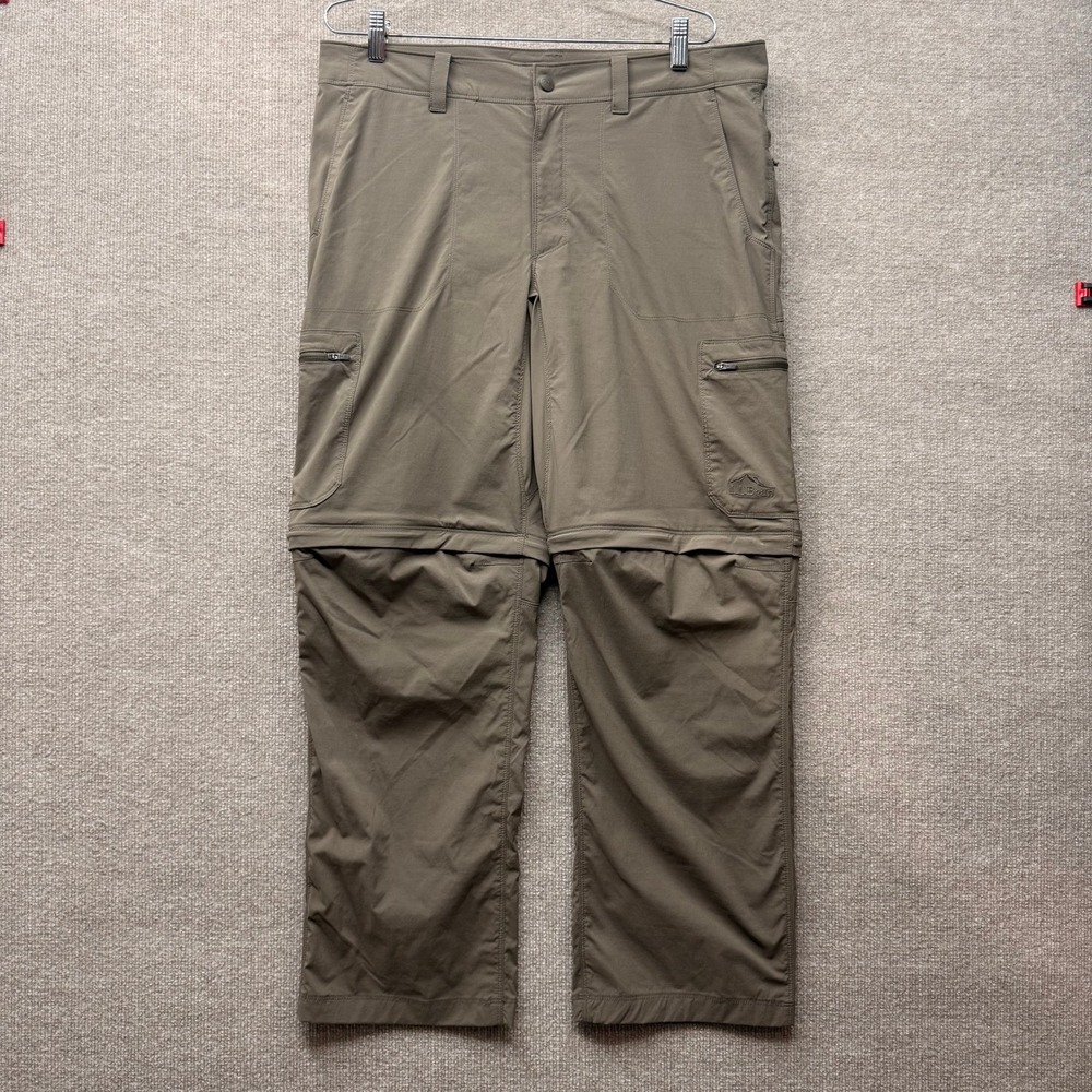 LL Bean Vista Camp Convertible Zip Off Hiking Pants Mens 35x30 Brown 506423
